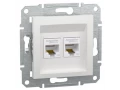 Розетка двойная компьютерная 5е RJ45, белый /EPH4470121/