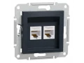 Розетка двойная компьютерная 5е RJ45, антрацит /EPH4400171/