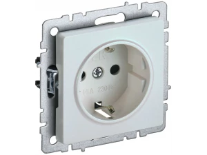 BRITE Розетка 1-местная с заземлением с защитными шторками 16А РС14-1-0-БрЖ жемчуг ИЭК