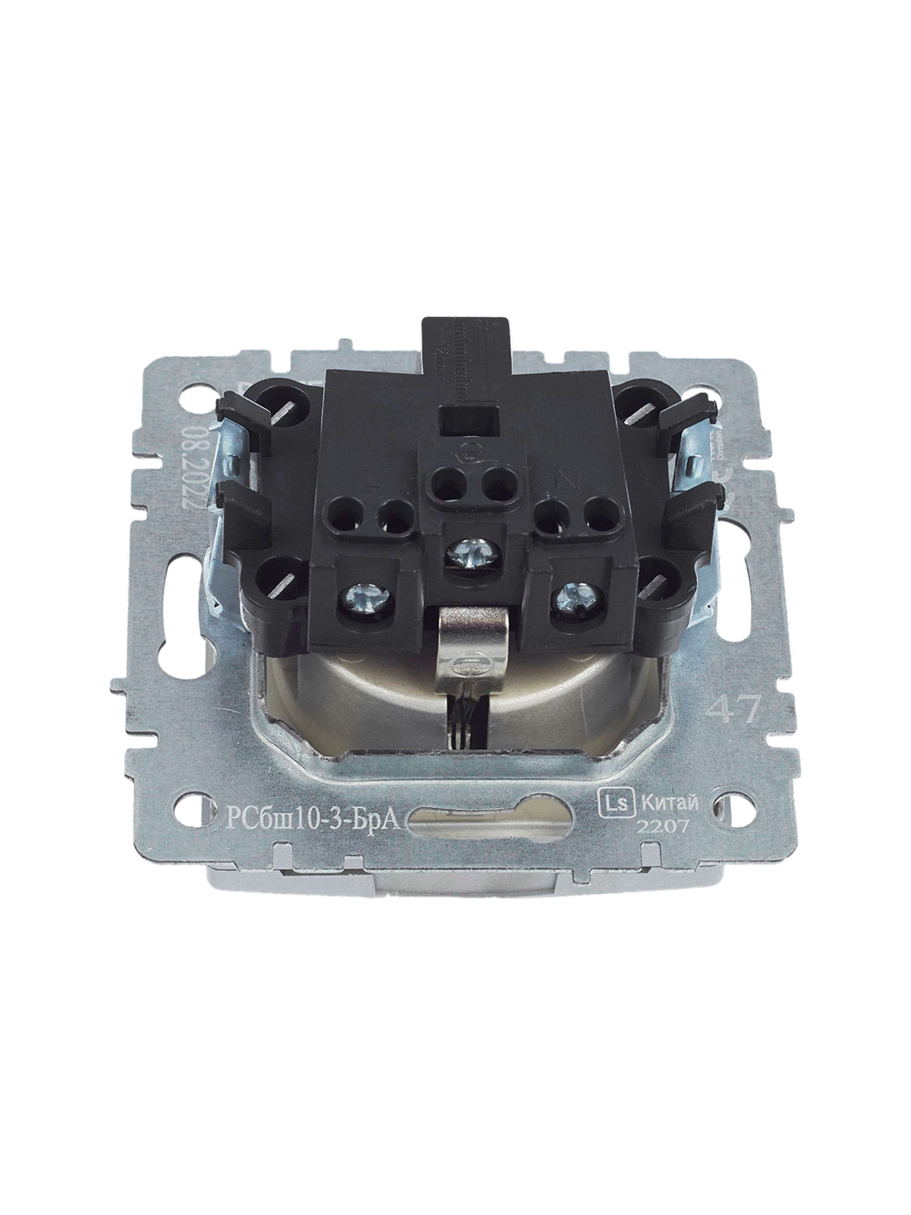 BRITE Розетка 1-местная с заземлением со шторками и крышкой 16А IP20 РСбш10-3-БрА алюминий ИЭК