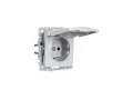 BRITE Розетка 1-местная с заземлением со шторками и крышкой 16А IP20 РСбш10-3-БрА алюминий ИЭК