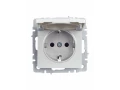 BRITE Розетка 1-местная с заземлением со шторками и крышкой 16А IP20 РСбш10-3-БрА алюминий ИЭК