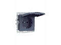 BRITE Розетка 1-местная с заземлением со шторками и крышкой 16А IP20 РСбш10-3-БрМ маренго ИЭК