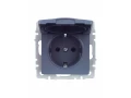 BRITE Розетка 1-местная с заземлением со шторками и крышкой 16А IP20 РСбш10-3-БрМ маренго ИЭК