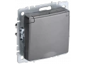 BRITE Розетка 1-местная с заземлением с защитными шторками и крышкой 16А IP20 РСбш10-3-БрС сталь ИЭК