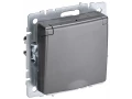 BRITE Розетка 1-местная с заземлением с защитными шторками и крышкой 16А IP20 РСбш10-3-БрС сталь ИЭК