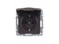 BRITE Розетка 1местная с заземлением со шторками и крышкой 16А IP20 РСбш10-3-БрТБ темная бронза ИЭК