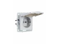 BRITE Розетка 1-местная с заземлением со шторками и крышкой 16А IP44 РСбш10-3-44-БрА алюминий ИЭК