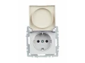 BRITE Розетка 1-местная с заземлением со шторками и крышкой 16А IP44 РСбш10-3-44-БрА алюминий ИЭК