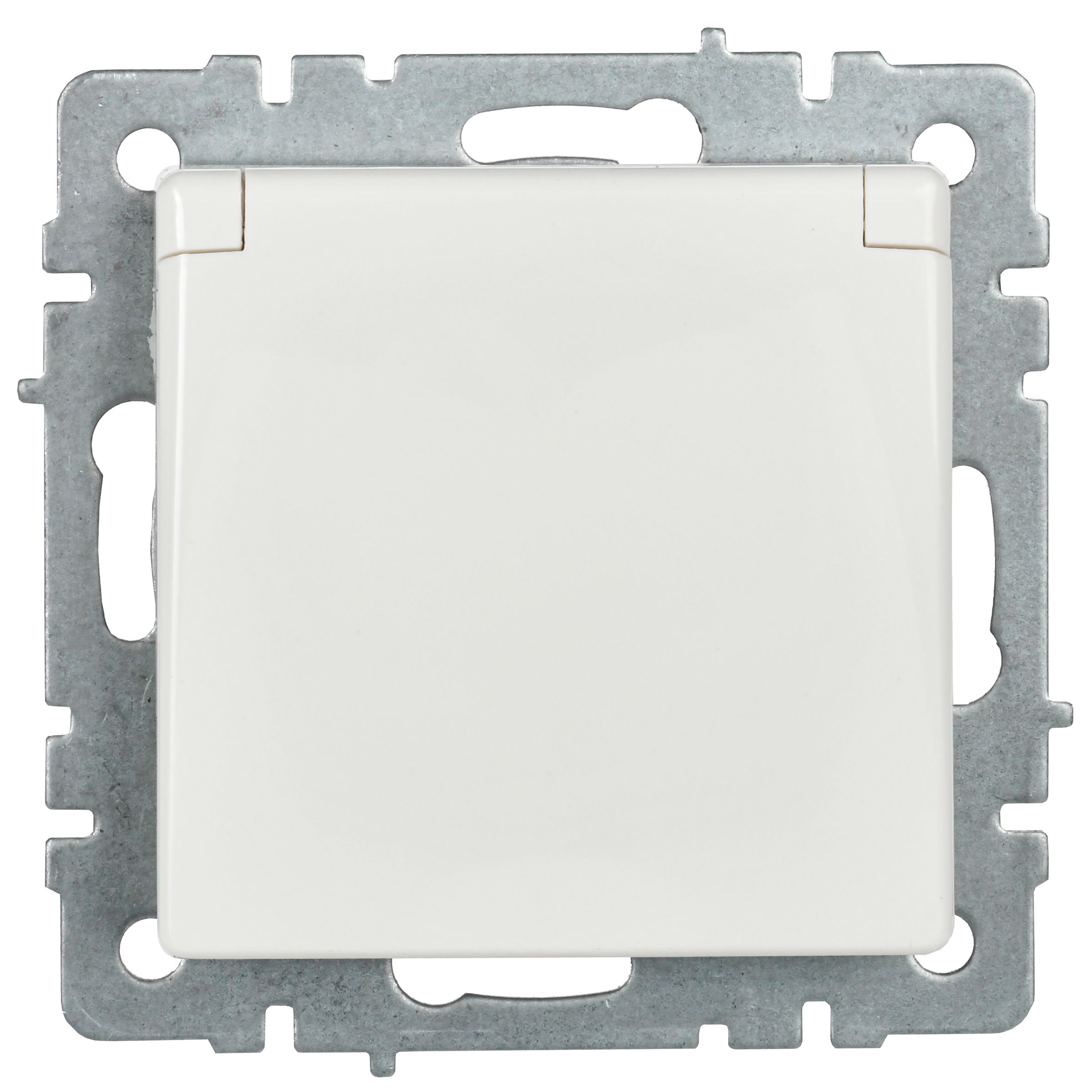 BRITE Розетка 1-местная с заземлением со шторками и крышкой 16А IP44 РСбш10-3-44-БрБ белый ИЭК