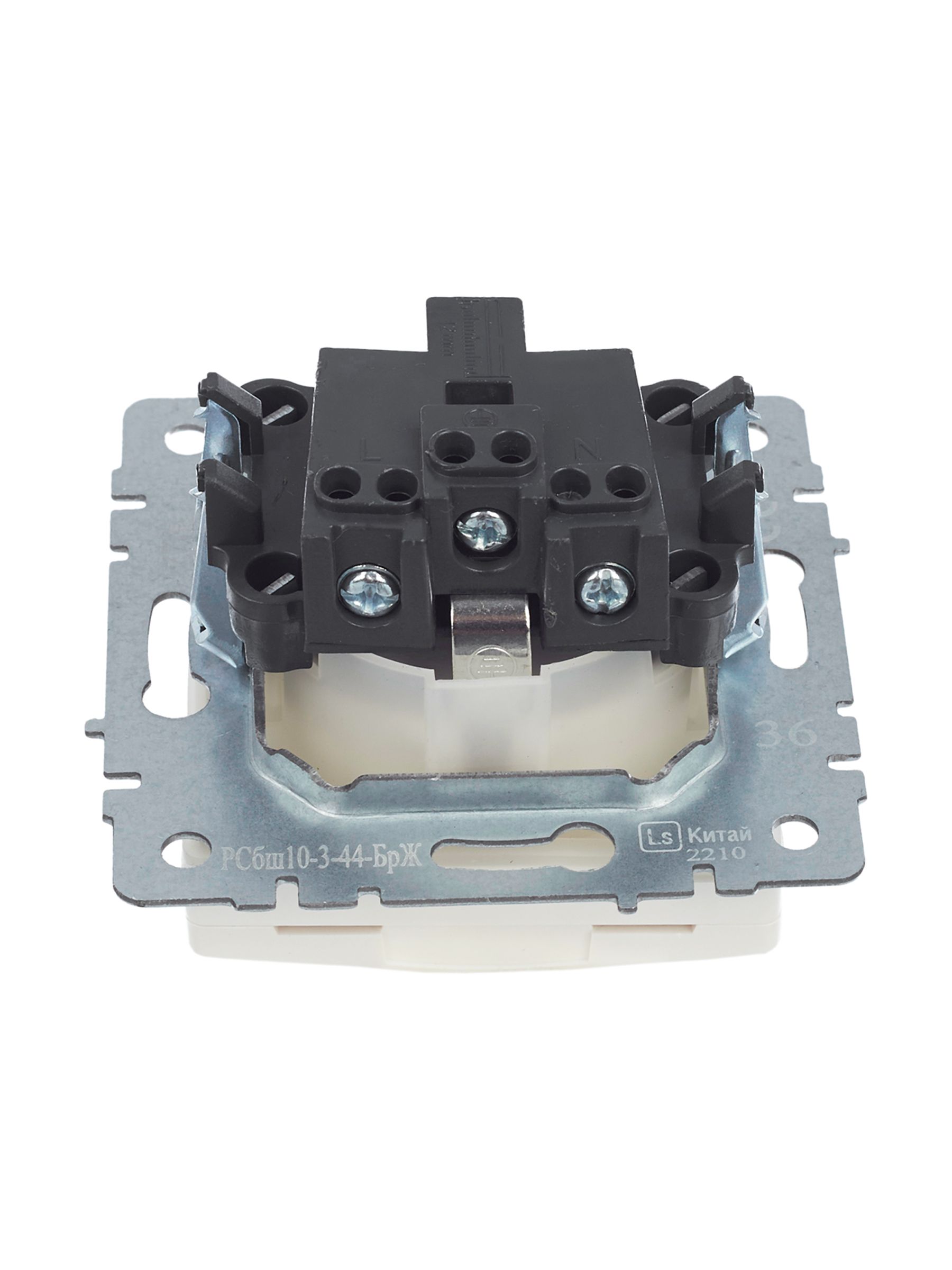 BRITE Розетка 1-местная с заземлением со шторками и крышкой 16А IP44 РСбш10-3-44-БрЖ жемчуг ИЭК