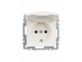 BRITE Розетка 1-местная с заземлением со шторками и крышкой 16А IP44 РСбш10-3-44-БрЖ жемчуг ИЭК
