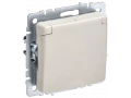 BRITE Розетка 1-местная с заземлением с защитными шторками и крышкой 16А IP44 РСбш10-3-44-БрКр бежевый ИЭК