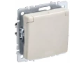 BRITE Розетка 1-местная с заземлением с защитными шторками и крышкой 16А IP44 РСбш10-3-44-БрКр бежевый ИЭК