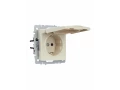 BRITE Розетка 1-местная с заземлением с защитными шторками и крышкой 16А IP44 РСбш10-3-44-БрКр бежевый ИЭК