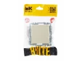 BRITE Розетка 1-местная с заземлением с защитными шторками и крышкой 16А IP44 РСбш10-3-44-БрКр бежевый ИЭК