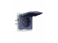 Розетка 1-местная с заземлением с защитными шторками и крышкой 16А IP44 РСбш10-3-44-БрМ маренго BRITE ИЭК