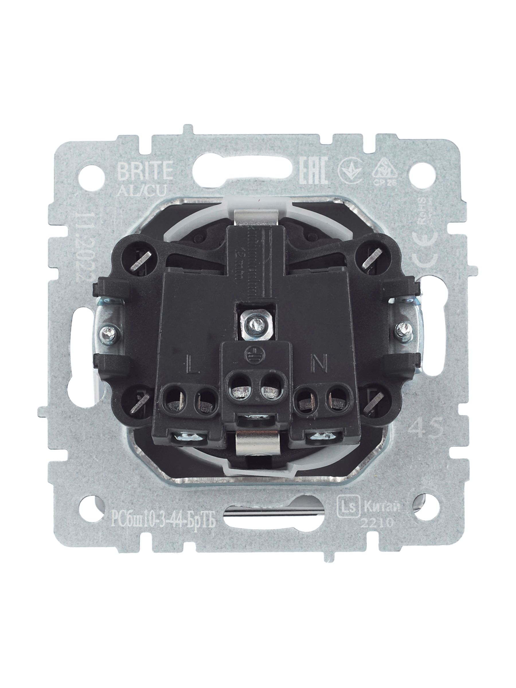 BRITE Розетка 1-местная с заземлением с защитными шторками и крышкой 16А IP44 РСбш10-3-44-БрТБ темная бронза ИЭК