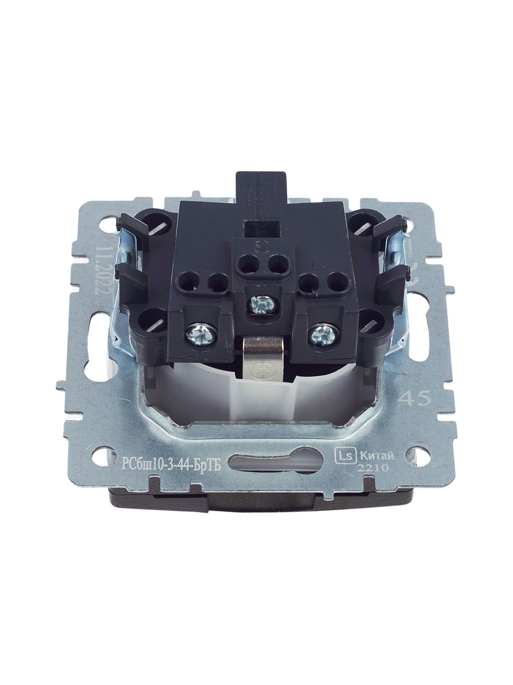 BRITE Розетка 1-местная с заземлением с защитными шторками и крышкой 16А IP44 РСбш10-3-44-БрТБ темная бронза ИЭК