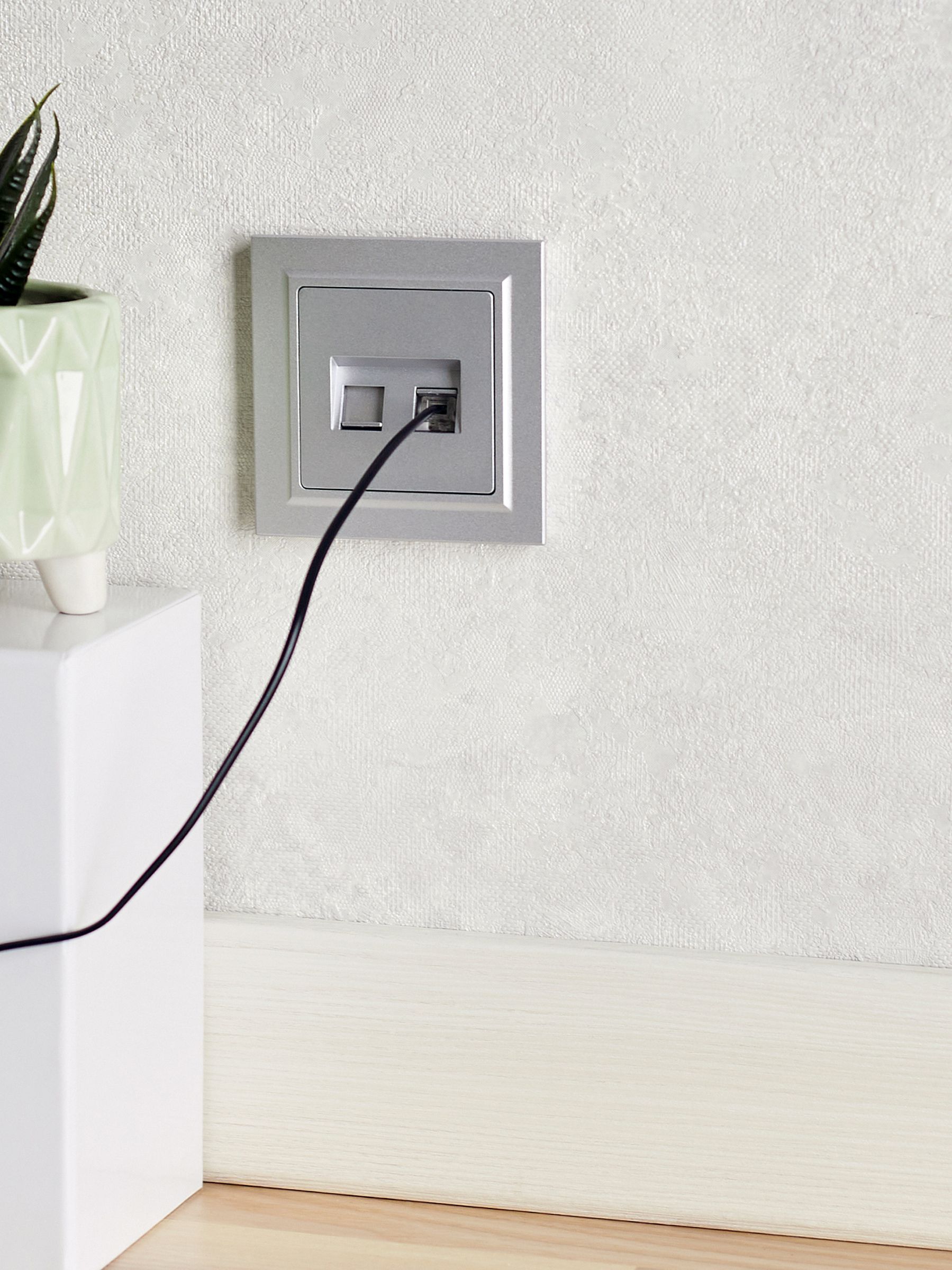 BRITE Розетка двойная RJ11+RJ45 кат.5E РК/Т12-БрА алюминий ИЭК