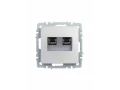 BRITE Розетка двойная RJ11+RJ45 кат.5E РК/Т12-БрА алюминий ИЭК