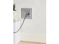 BRITE Розетка двойная RJ11+RJ45 кат.5E РК/Т12-БрА алюминий ИЭК