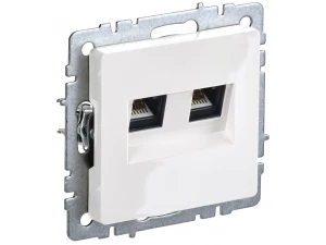 BRITE Розетка двойная RJ11+RJ45 кат.5E РК/Т12-БрБ белый ИЭК