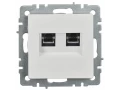 Розетка 2-местная RJ11+RJ45 кат.5E РК/Т12-БрБ белый BRITE ИЭК