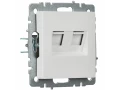 Розетка 2-местная RJ11+RJ45 кат.5E РК/Т12-БрБ белый BRITE ИЭК