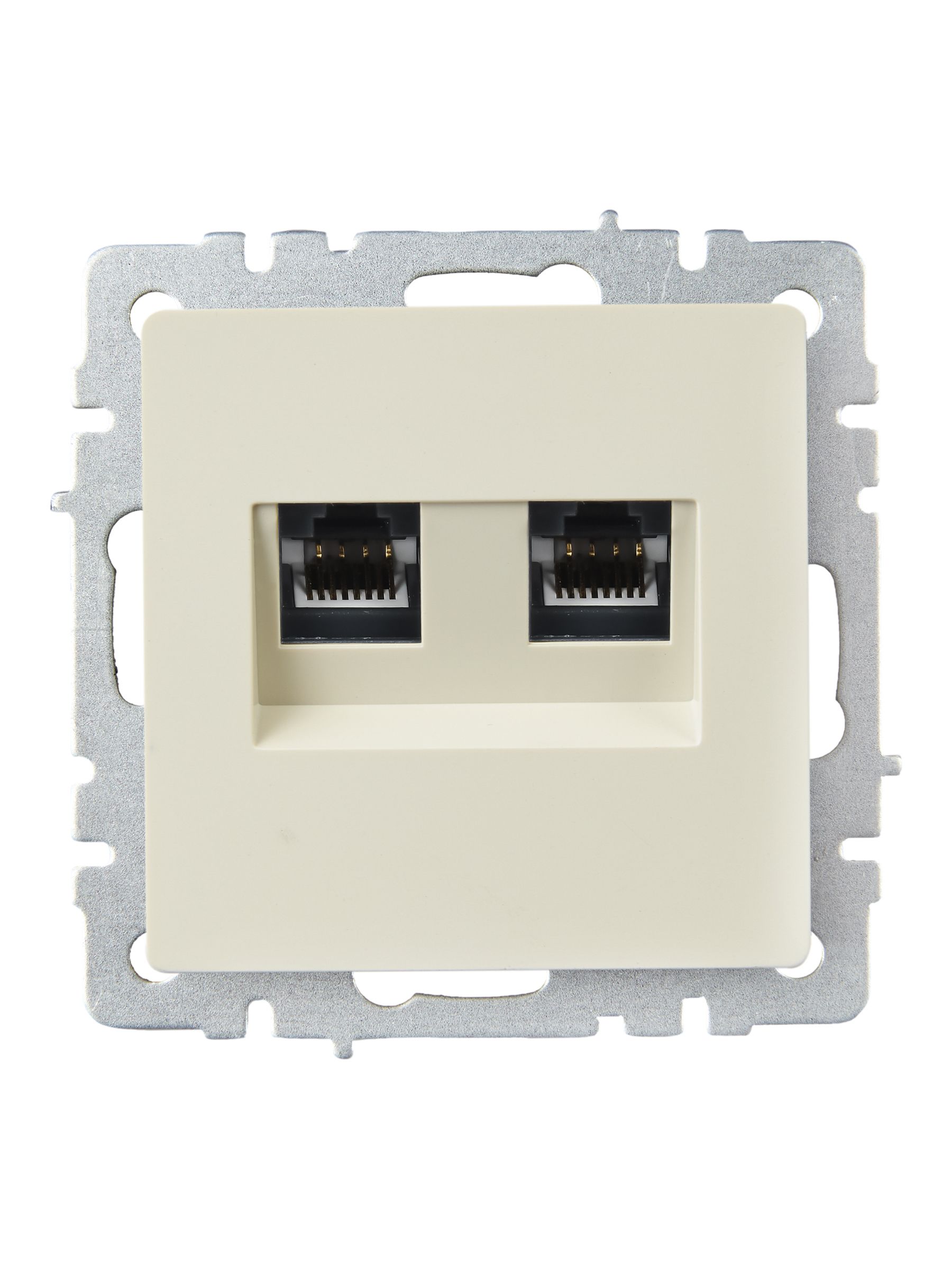 BRITE Розетка двойная RJ11+RJ45 кат.5E РК/Т12-БрКр бежевый ИЭК