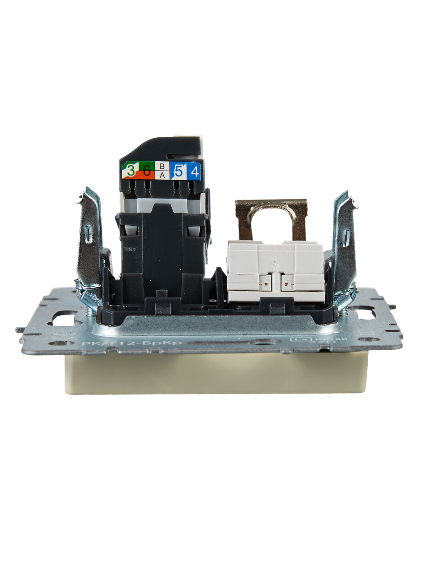 BRITE Розетка двойная RJ11+RJ45 кат.5E РК/Т12-БрКр бежевый ИЭК