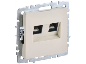 BRITE Розетка двойная RJ11+RJ45 кат.5E РК/Т12-БрКр бежевый ИЭК