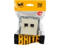 BRITE Розетка двойная RJ11+RJ45 кат.5E РК/Т12-БрКр бежевый ИЭК