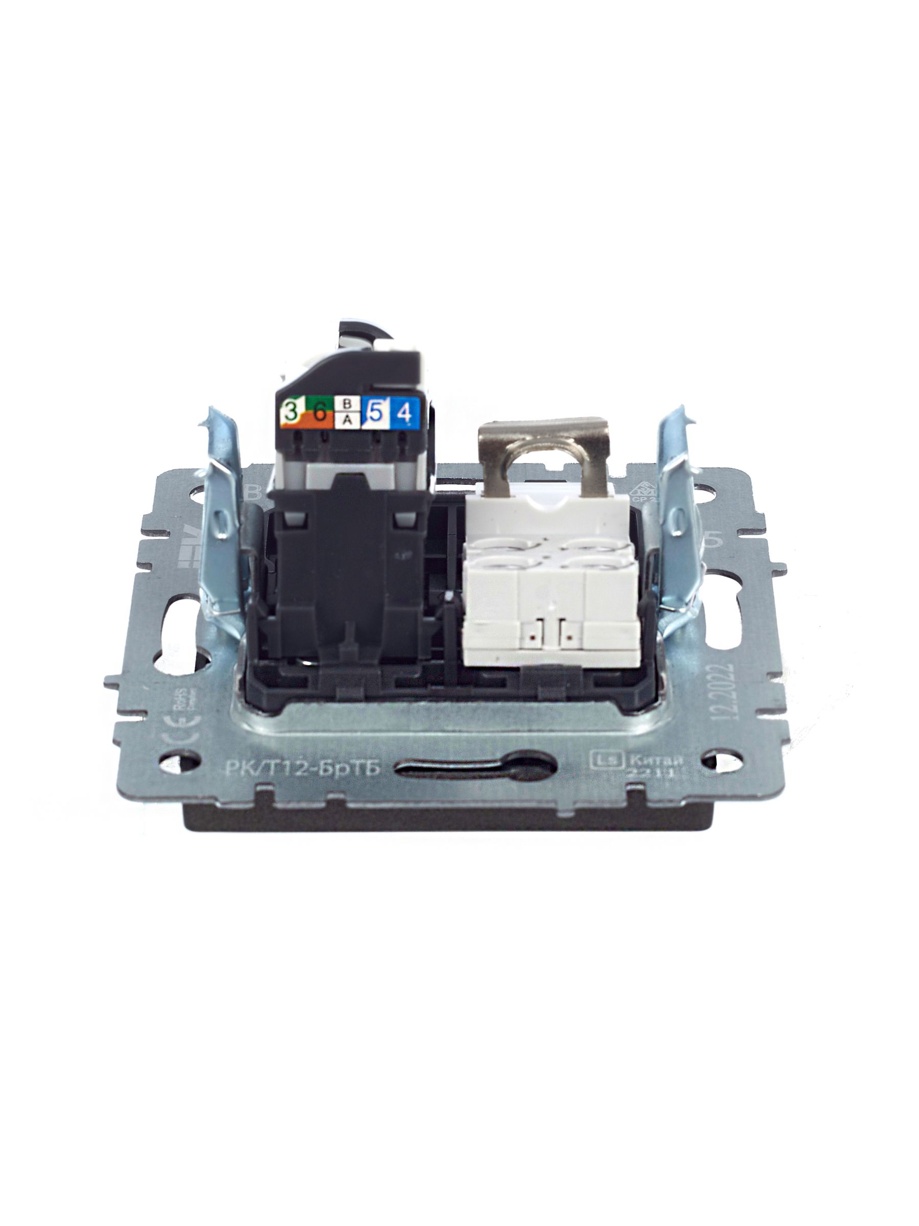 BRITE Розетка двойная RJ11+RJ45 кат.5E РК/Т12-БрТБ темная бронза ИЭК