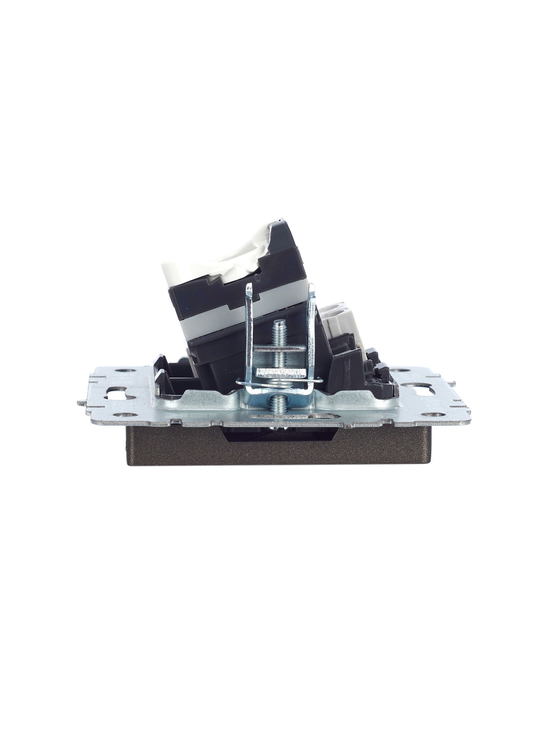 BRITE Розетка двойная RJ11+RJ45 кат.5E РК/Т12-БрТБ темная бронза ИЭК