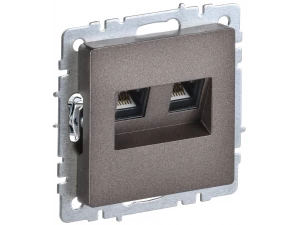 BRITE Розетка двойная RJ11+RJ45 кат.5E РК/Т12-БрТБ темная бронза ИЭК
