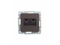BRITE Розетка двойная RJ11+RJ45 кат.5E РК/Т12-БрТБ темная бронза ИЭК