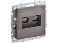 BRITE Розетка двойная RJ11+RJ45 кат.5E РК/Т12-БрТБ темная бронза ИЭК