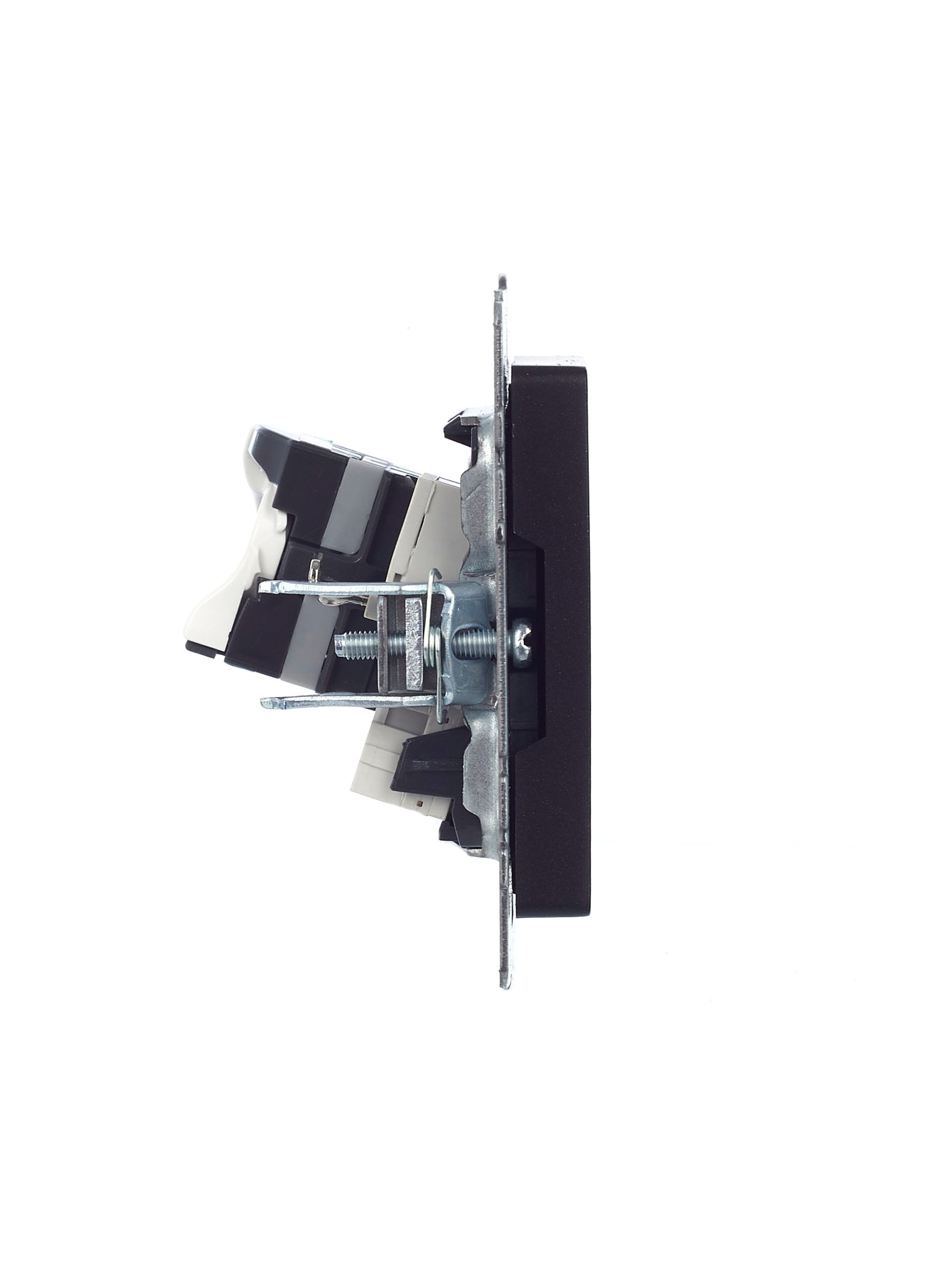 Розетка 2-местная RJ11+RJ45 кат.5E РК/Т12-БрЧ черный BRITE ИЭК