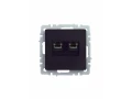 Розетка 2-местная RJ11+RJ45 кат.5E РК/Т12-БрЧ черный BRITE ИЭК