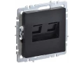 Розетка 2-местная RJ11+RJ45 кат.5E РК/Т12-БрЧ черный BRITE ИЭК