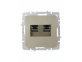 Розетка двойная RJ11+RJ45 кат.5E РК/Т12-БрШ шампань BRITE ИЭК