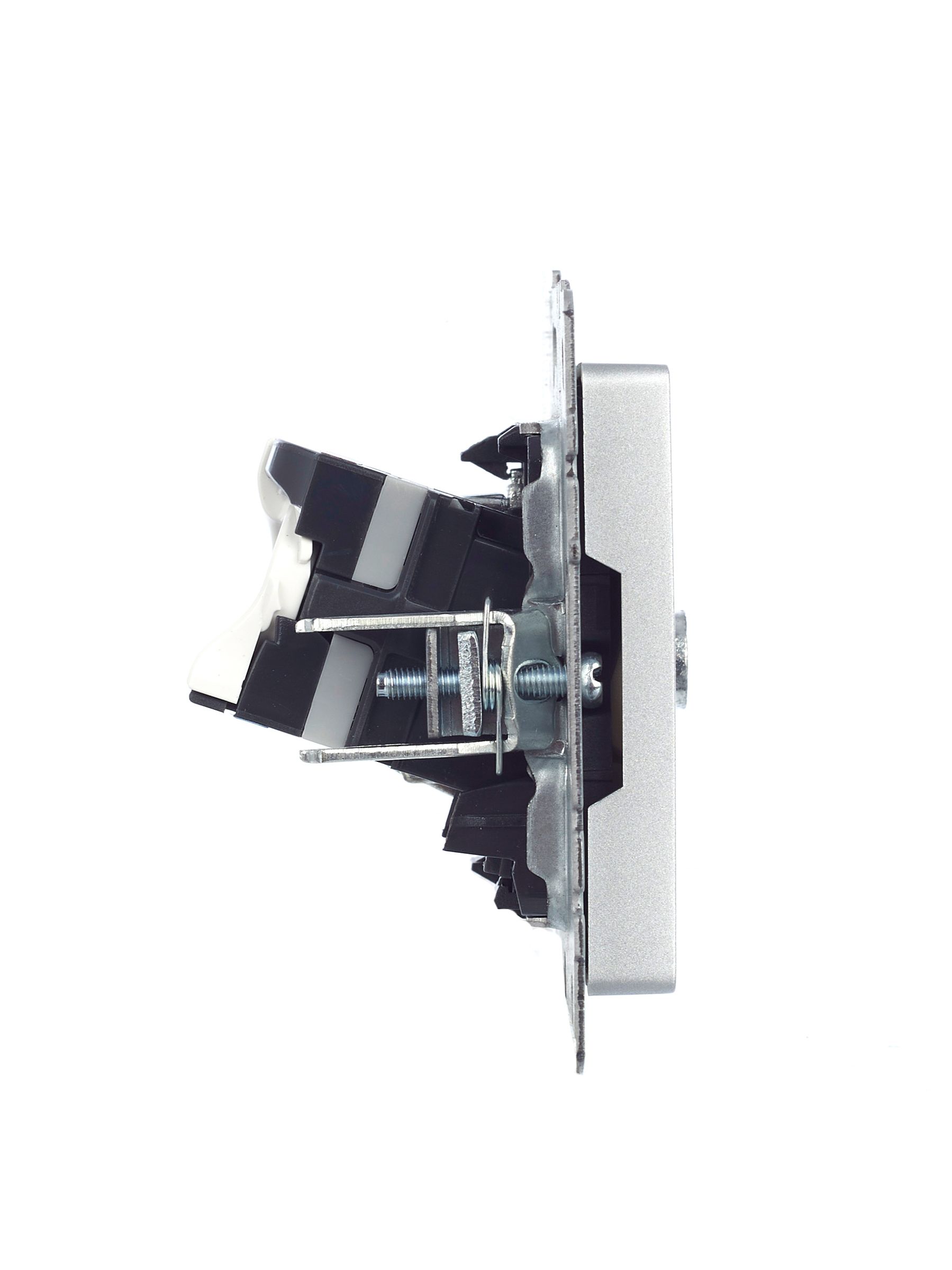 Розетка 2-местная TV+RJ45 кат.5E РТВ/РК12-БрА алюминий BRITE ИЭК