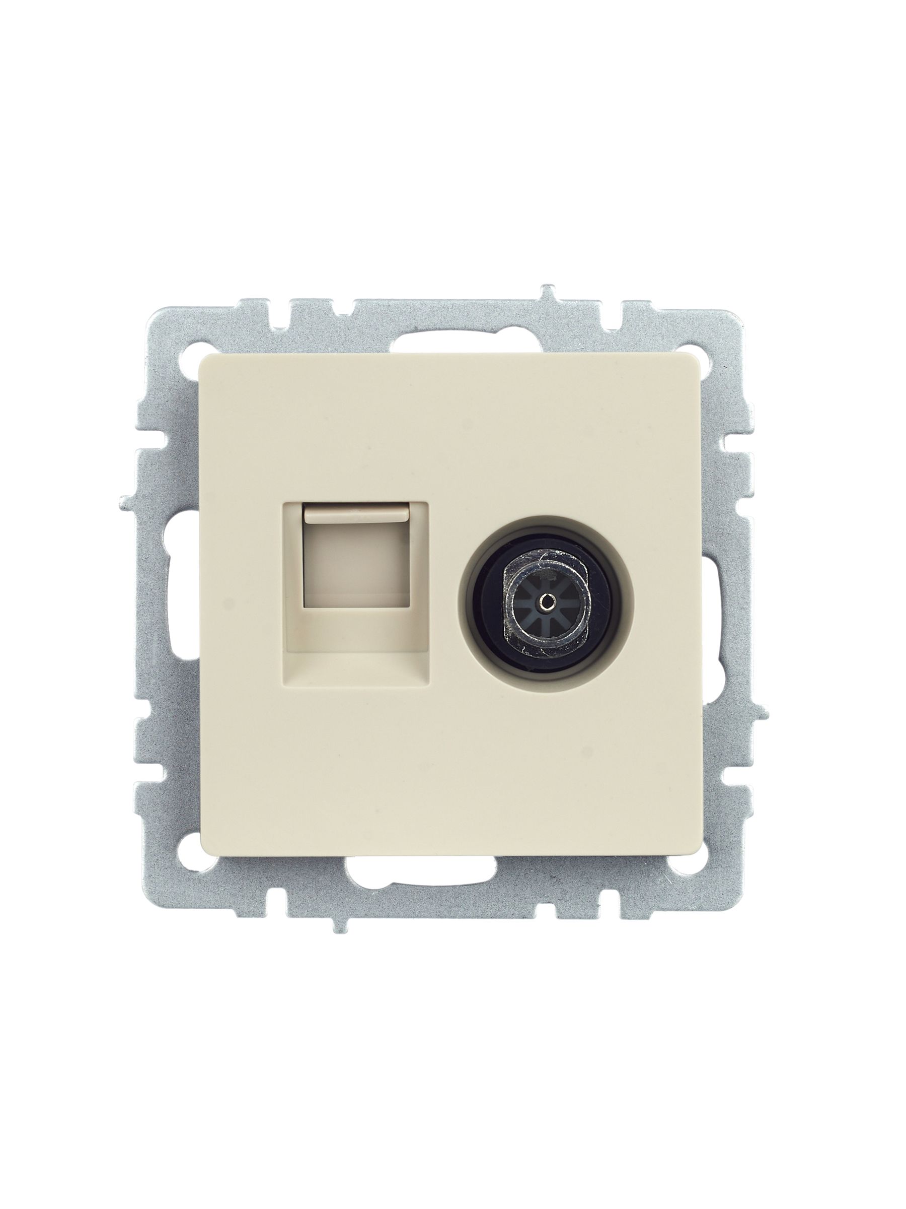 BRITE Розетка двойная TV+RJ45 кат.5E РТВ/РК12-БрКр бежевый ИЭК