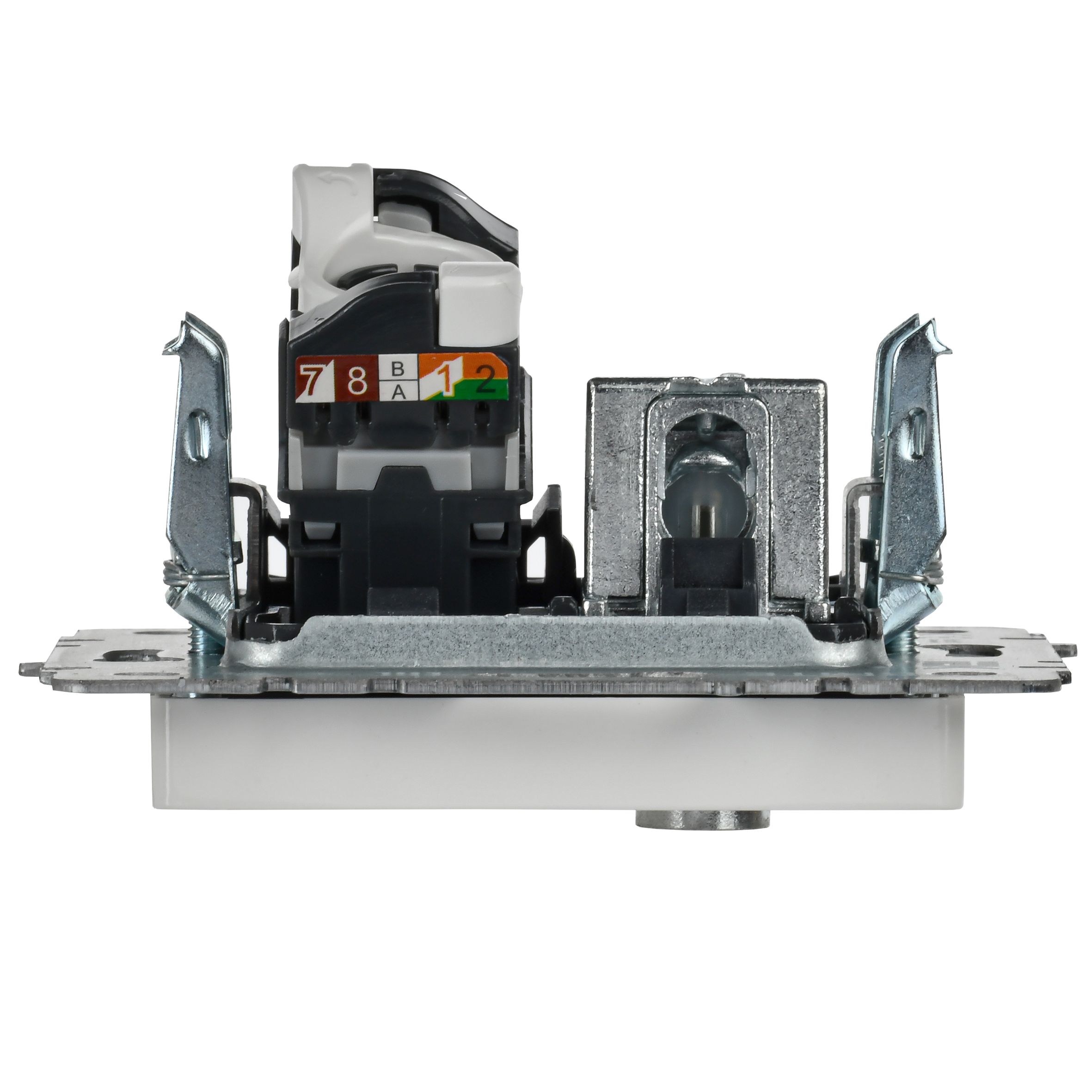 Розетка двойная TV+RJ45 кат.5E РТВ/РК12-БрКр белый BRITE ИЭК