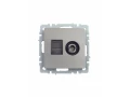 Розетка 2-местная TV+RJ45 кат.5E РТВ/РК12-БрС сталь BRITE ИЭК