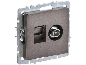 BRITE Розетка двойная TV+RJ45 кат.5E РТВ/РК12-БрТБ темная бронза ИЭК