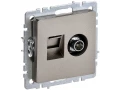 Розетка 2-местная TV+RJ45 кат.5E РТВ/РК12-БрШ шампань BRITE ИЭК