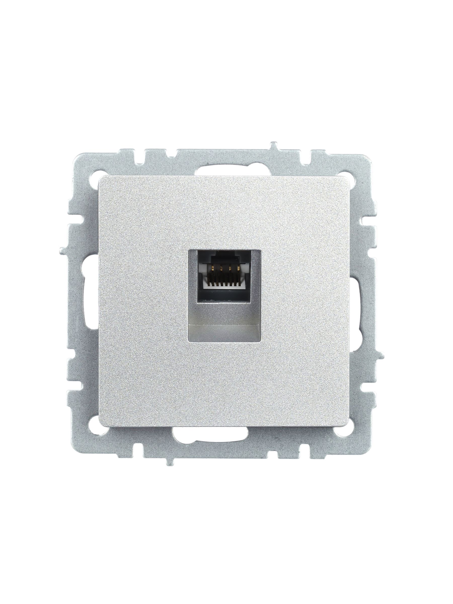Розетка компьютерная RJ45 кат.5E РК10-БрА алюминий BRITE ИЭК