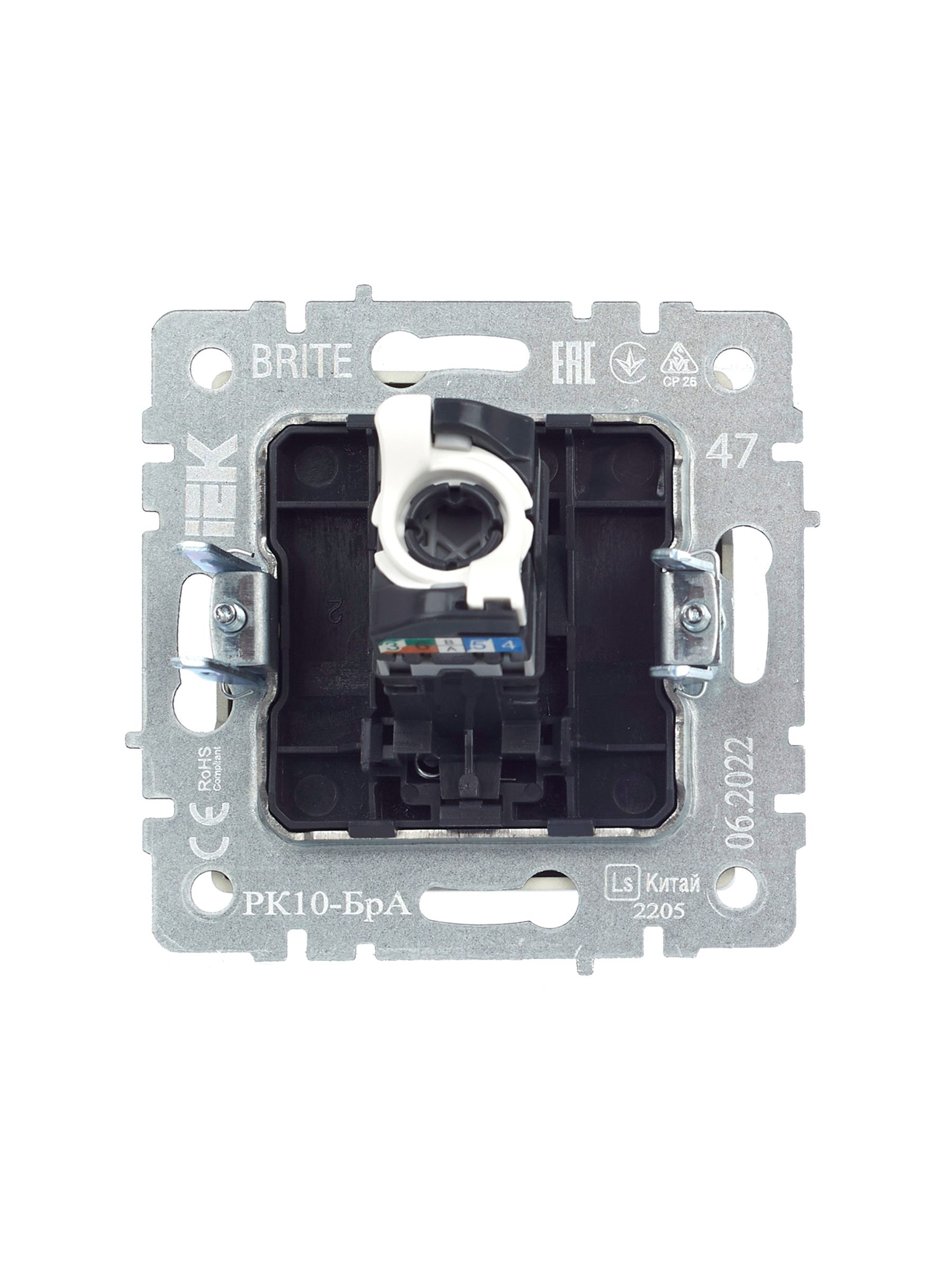 Розетка компьютерная RJ45 кат.5E РК10-БрА алюминий BRITE ИЭК